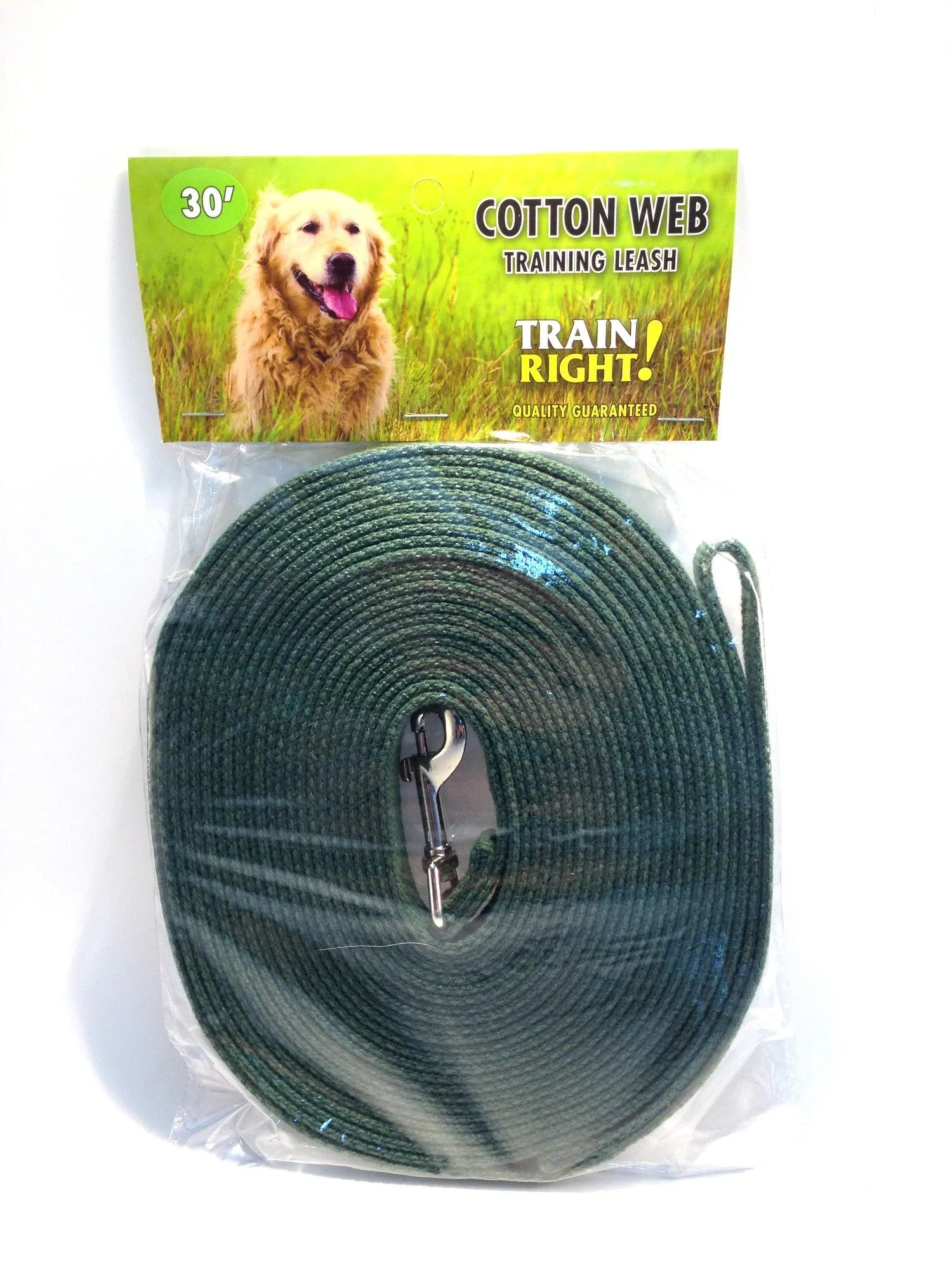 Cotton Web Training Leash - Green