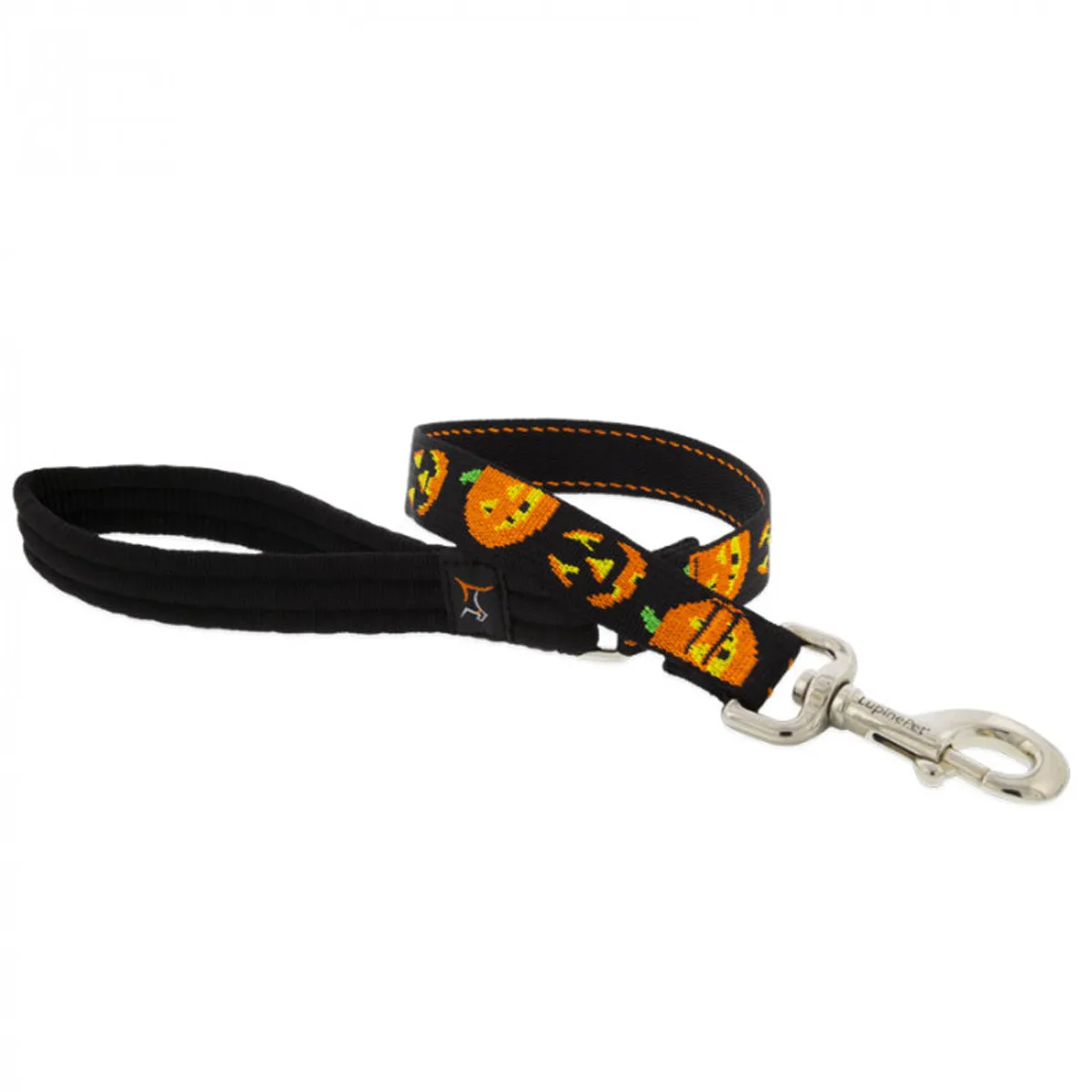 Lupine Dog Leash 1/2" Wide x 4' Long  Jack O' Lantern